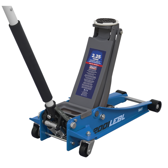 Low Profile Trolley Jack with Rocket Lift 2.25 Tonne - Blue