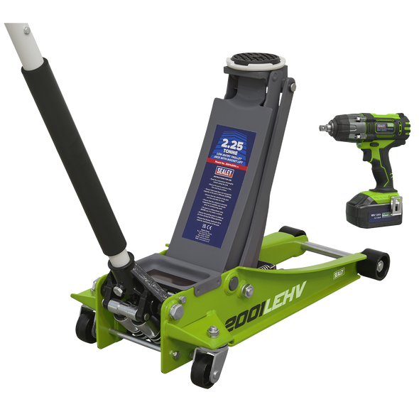 Trolley Jack & Cordless Impact Wrench Combo - Green