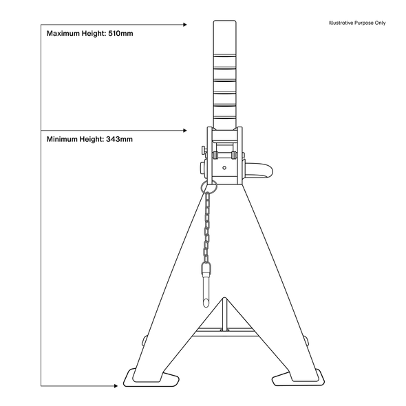Auto Rise Ratchet Axle Stands (Pair) 3 Tonne Capacity per Stand