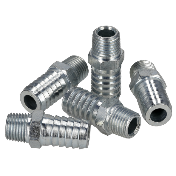 PCL Screwed Tailpiece Male 1/4"BSPT - 1/2" Hose - Pack of 5