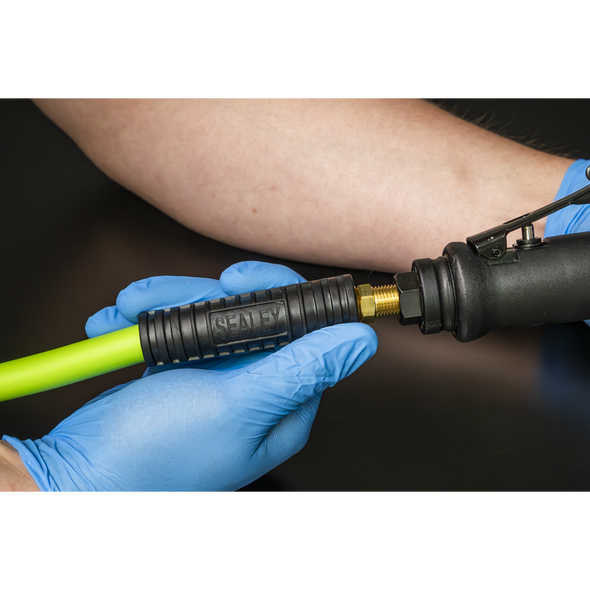 High-Visibility Hybrid Air Hose with 1/4"BSP Unions 10m x 8mm - AHHC10G