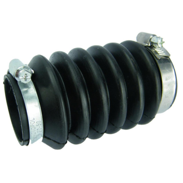 Direct Replacement Propshaft Gaiter Kit for Defender/Discovery 1, black rubber gaiter with metal clamps on either end.