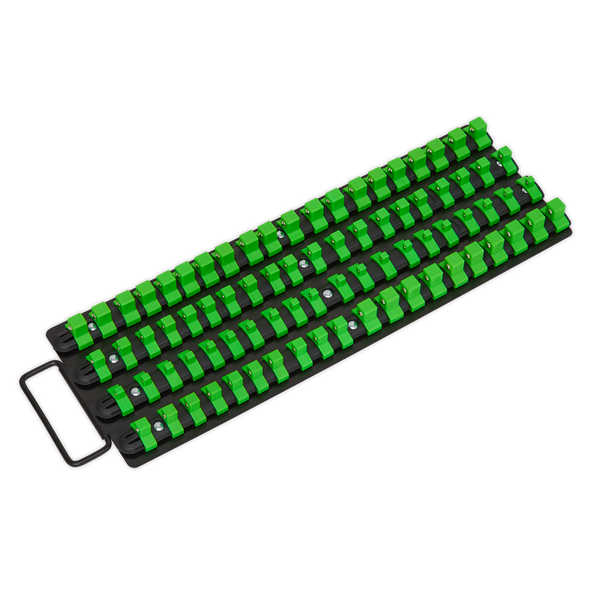 Premier Socket Rail Tray 1/4", 3/8" & 1/2"Sq Drive - Hi-Vis Green