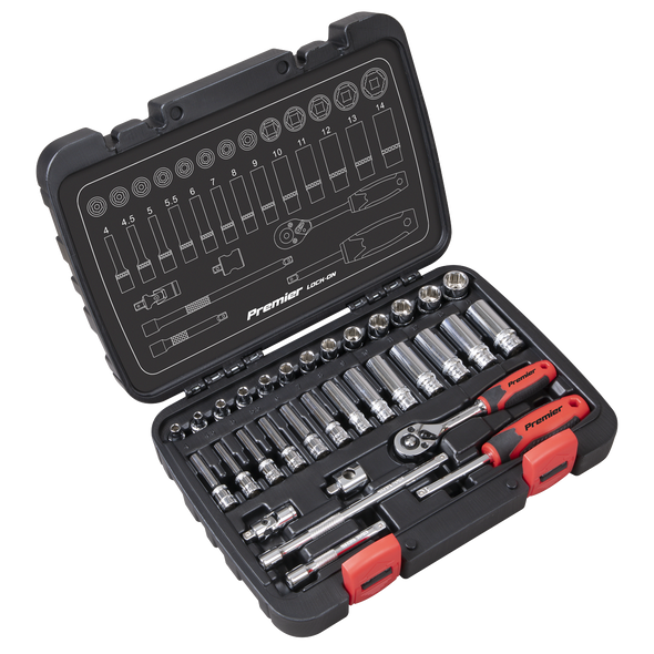 Lock-On Socket Set 1/4"Sq Drive 32pc