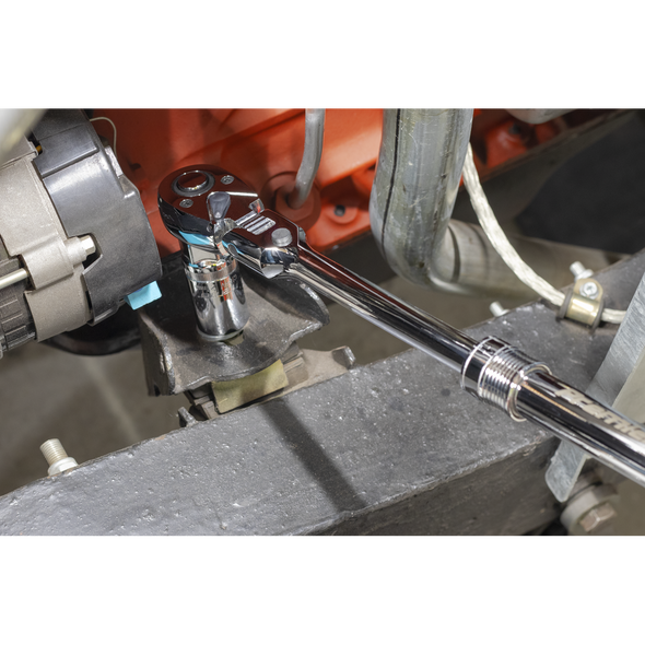 Premier Locking Flexi-Head Extendable Ratchet Wrench 1/2"Sq Drive