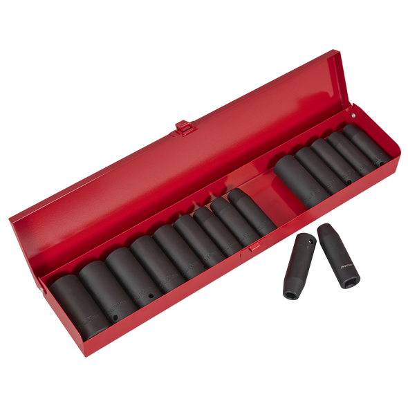 Premier Metric/Imperial Deep Impact Socket Set 1/2"Sq Drive 16pc