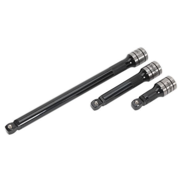 Premier Black Wobble/Rigid Extension Bar Set 1/2"Sq Drive 3pc
