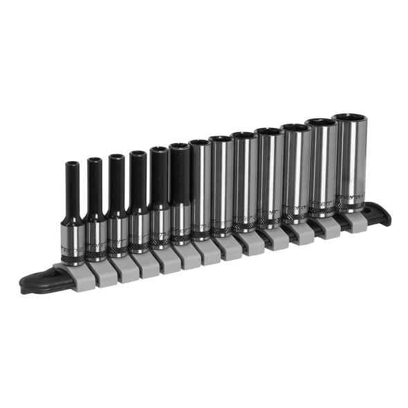 Premier Black Deep Socket Set 1/4"Sq Drive 13pc