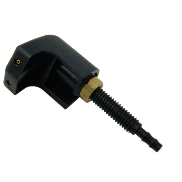 Direct Replacement Windscreen Washer Jet Twin Nozzle for Defender, automotive part with black and brass components suitable for vehicle windshield cleaning systems.