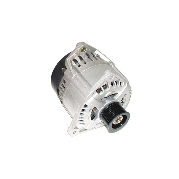 Direct Replacement Alternator 100Amp for Discovery 1 300TDi, automotive alternator with metallic housing and black pulley.