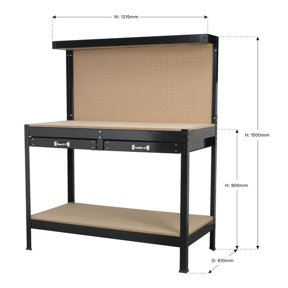 Workstation with 2 Drawers 1.2m