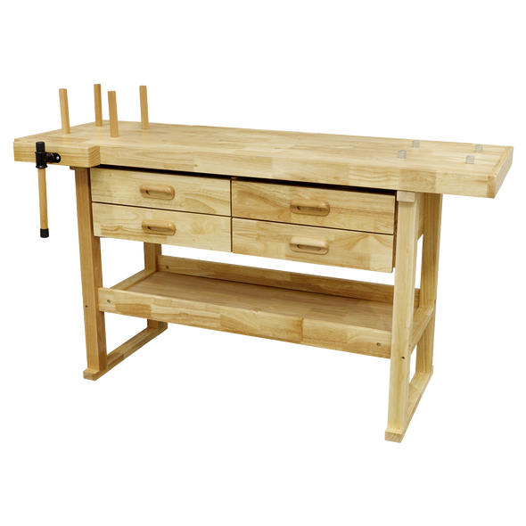 Woodworking Bench with 4 Drawers