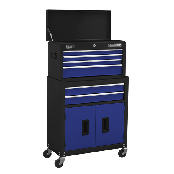 American PRO® Topchest & Rollcab Combination 6 Drawer - Blue