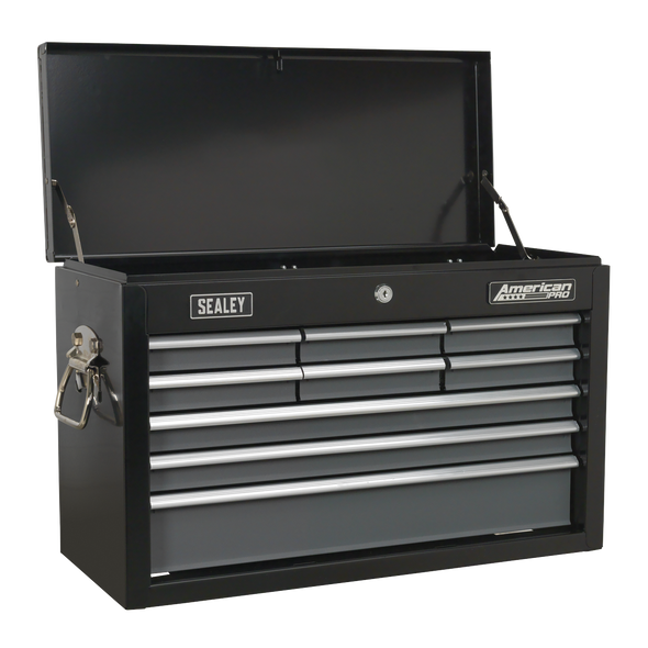 American PRO® Topchest 9 Drawer - Black/Grey