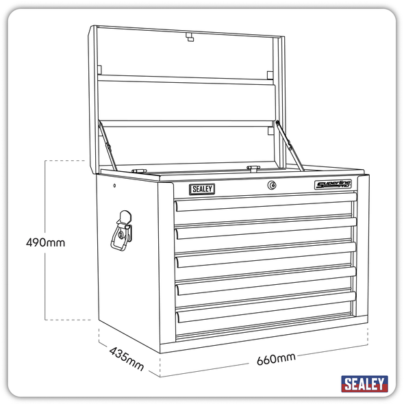 Superline PRO® Topchest 5 Drawer - Blue