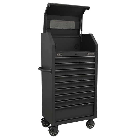 Superline PRO® Black Edition Tower Cabinet with 9 Soft Close Drawers & Power Bar 690mm