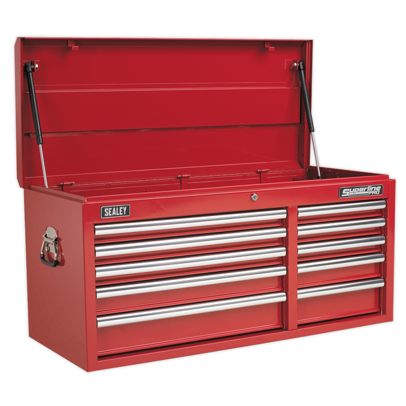 Superline PRO® Heavy-Duty Topchest 10 Drawer - Red