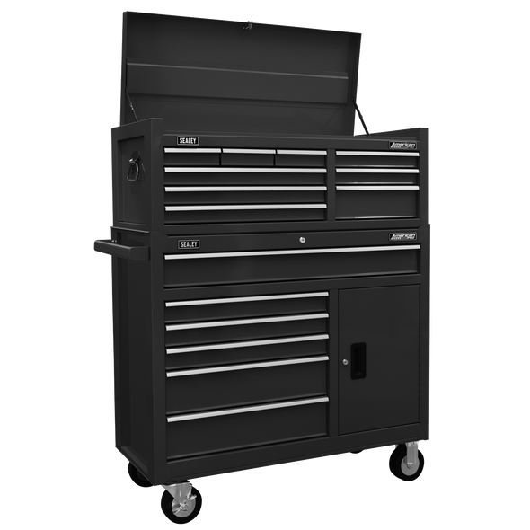 American PRO® Topchest & Rollcab Combination 15 Drawer - Black