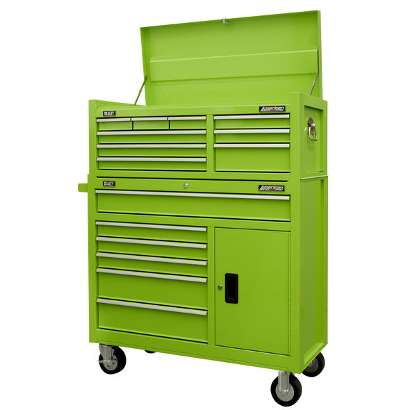 American PRO® Topchest & Rollcab Combination 15 Drawer - Green