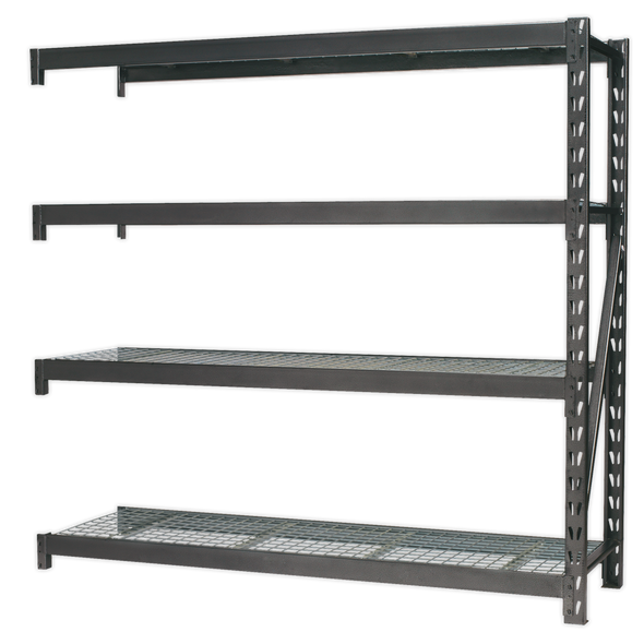 Heavy-Duty Racking Extension Pack with 4 Mesh Shelves 640kg Capacity Per Level - AP6572E
