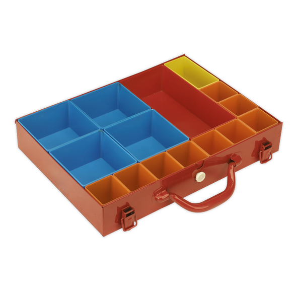 Metal Case with 15 Storage Bins