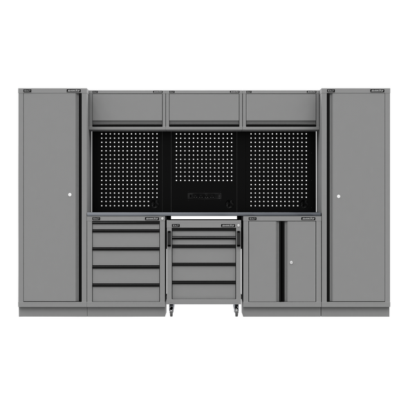 Superline PRO® Black Edition Storage System with Stainless Worktop 3.24m