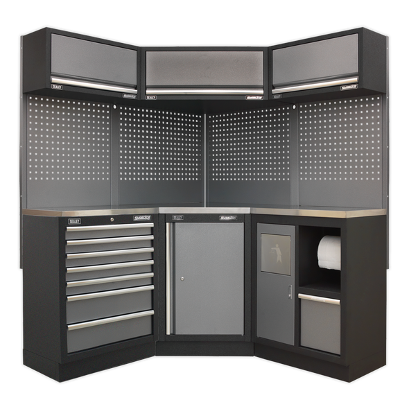 Superline PRO® Corner Storage System with Stainless Worktop 1.55m