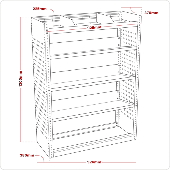 Superline PRO® Modular Slanted Shelf Van Storage Unit 925mm