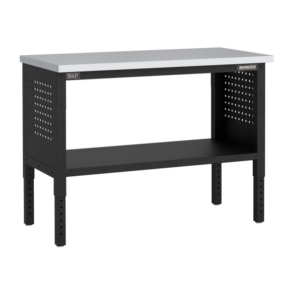Superline PRO® Modular Adjustable Height Workbench with Stainless Steel Worktop 1265mm