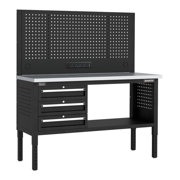 Superline PRO® Modular Workbench with 3 Drawers Stainless Steel Worktop 1525mm
