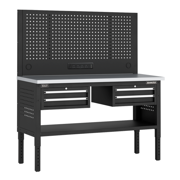 Superline PRO® Modular Workbench with 4 Drawers Stainless Steel Worktop 1525mm