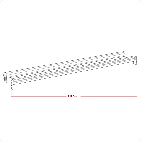2250mm Cross Beam Tube 1000kg Capacity - Pair