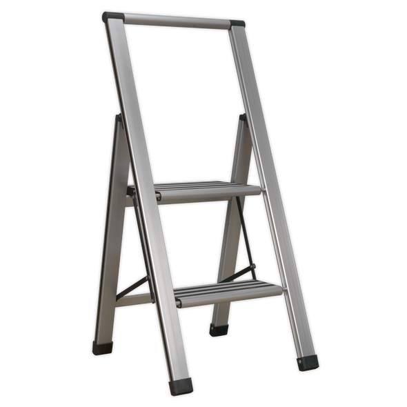 Professional Folding Step Ladder 2-Step Aluminium 150kg Capacity