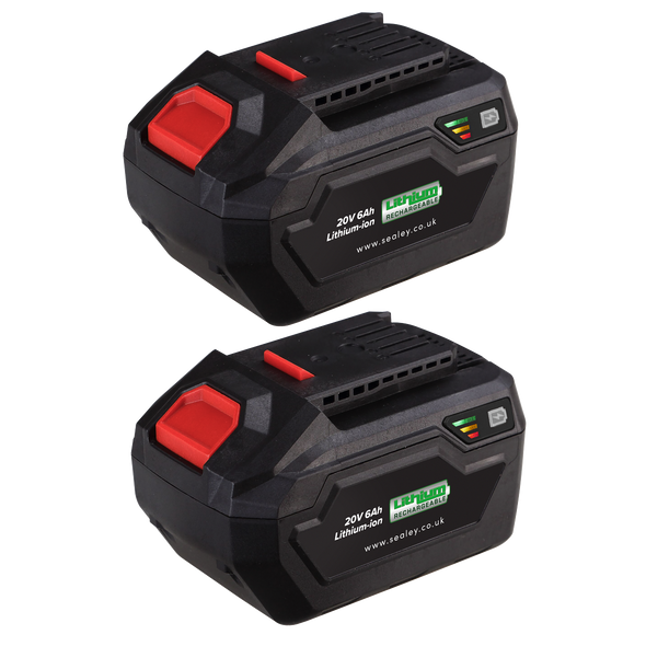 SV20 Series Power Tool Battery 20V 6Ah - Pack of 2