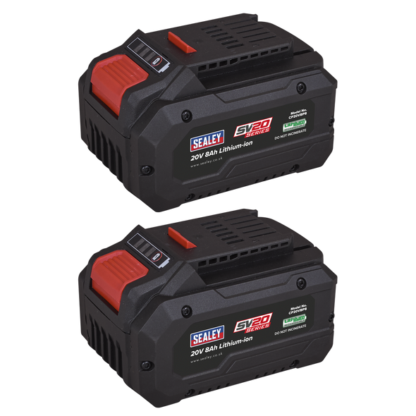 SV20 Series Power Tool Battery 20V 8Ah - Pack of 2