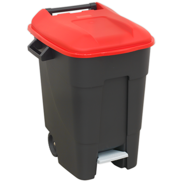 Refuse/Wheelie Bin with Foot Pedal 100L - Red