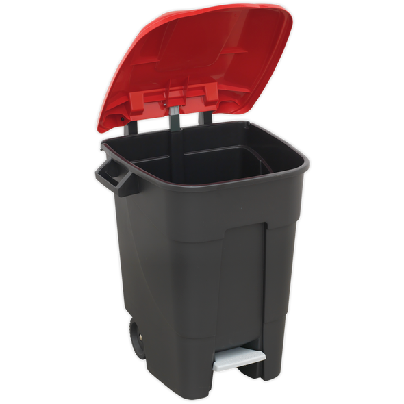 Refuse/Wheelie Bin with Foot Pedal 100L - Red
