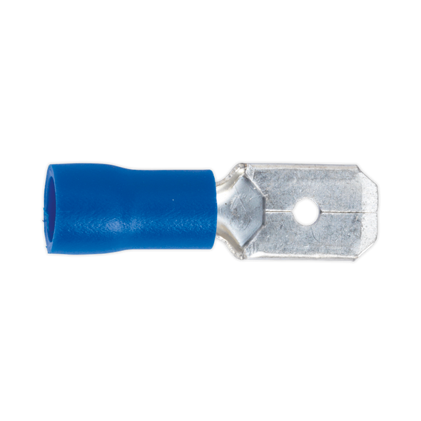 Push-On Male Terminal 6.3mm, Blue - Pack of 100