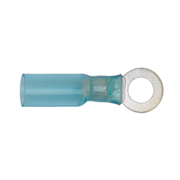 Heat Shrink Ring Terminal 6.4mm, Blue - Pack of 25