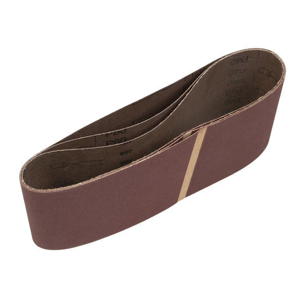 100 x 610mm Sanding Belt - Assorted Grit Pack of 3