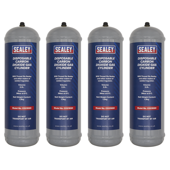 Disposable Carbon Dioxide Gas Cylinder 1.3kg - Pack of 4
