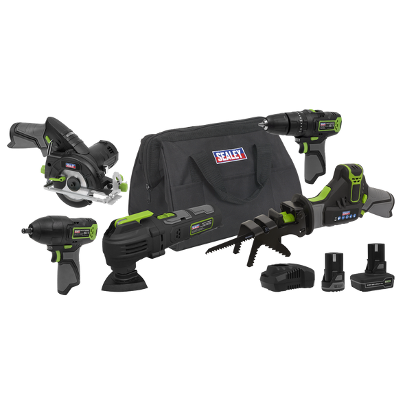 5 x SV10.8 Series Cordless Power Tool Kit 10.8V - 2 Batteries - CP108VCOMBO8