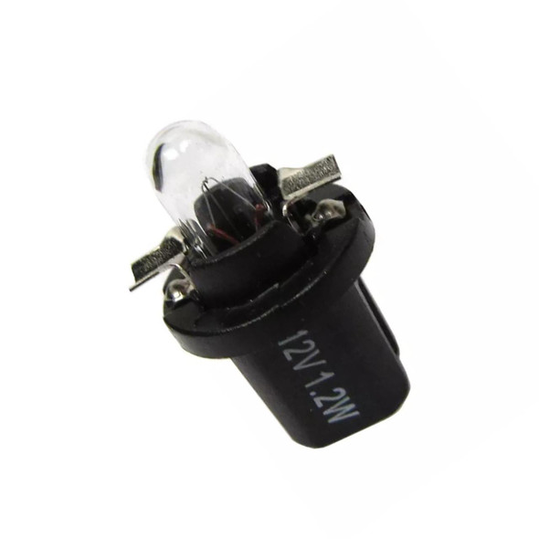 Dashboard Clock Bulb & Holder for Discovery 1, direct replacement car dashboard lighting bulb with glass bulb and black plastic holder.