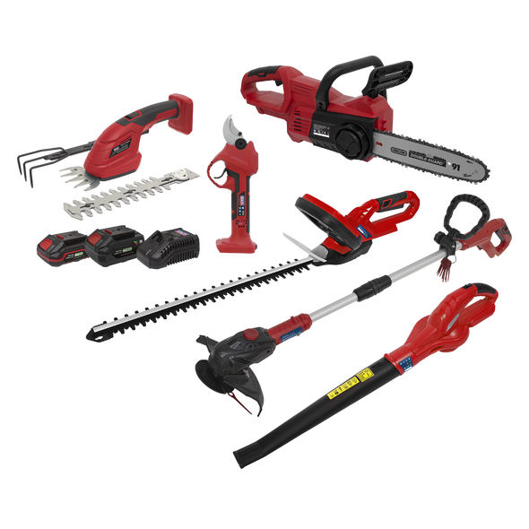 6 x SV20 Series Cordless Garden Power Tool Kit 20V - 2 Batteries