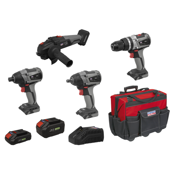 Premier 4 x SV20 Series Cordless Brushless Power Tool Kit 20V - 2 Batteries