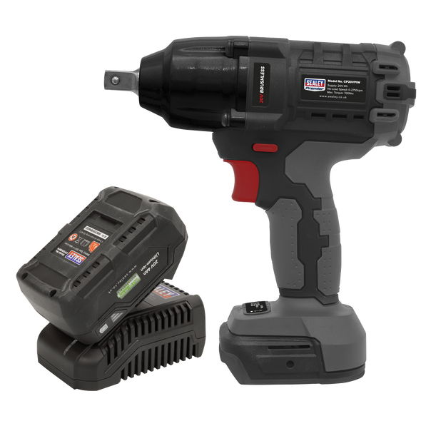 Premier SV20 Series 1/2"Sq Drive Brushless Cordless Impact Wrench Kit 20V 4Ah - CP20VPIWKIT1