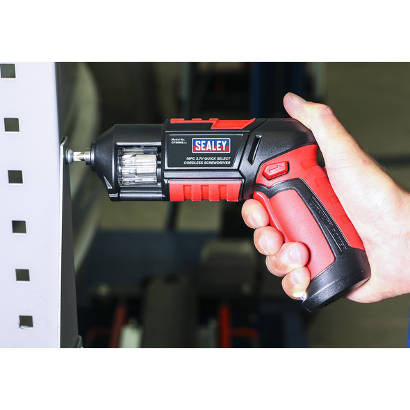 Cordless Quick Select Screwdriver 3.7V 14pc
