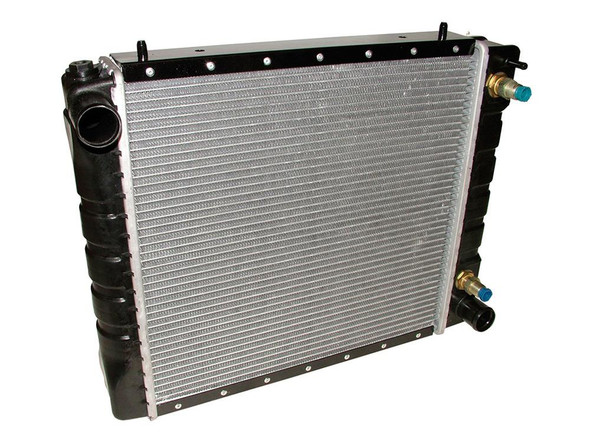 Direct Replacement Radiator And Engine Oil Cooler - BTP1823S for Defender & Discovery 1 200TDi, automotive radiator and oil cooler with metal fins and hoses.