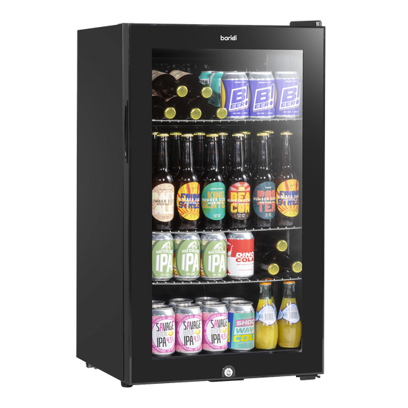 Baridi Wine, Beer & Drinks Fridge 85L Capacity - Black