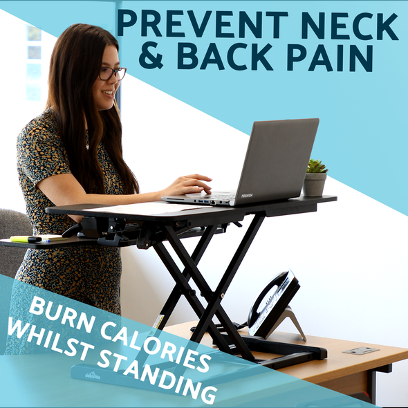Dellonda 71cm Adjustable-Height Standing Desk Riser 15kg Capacity